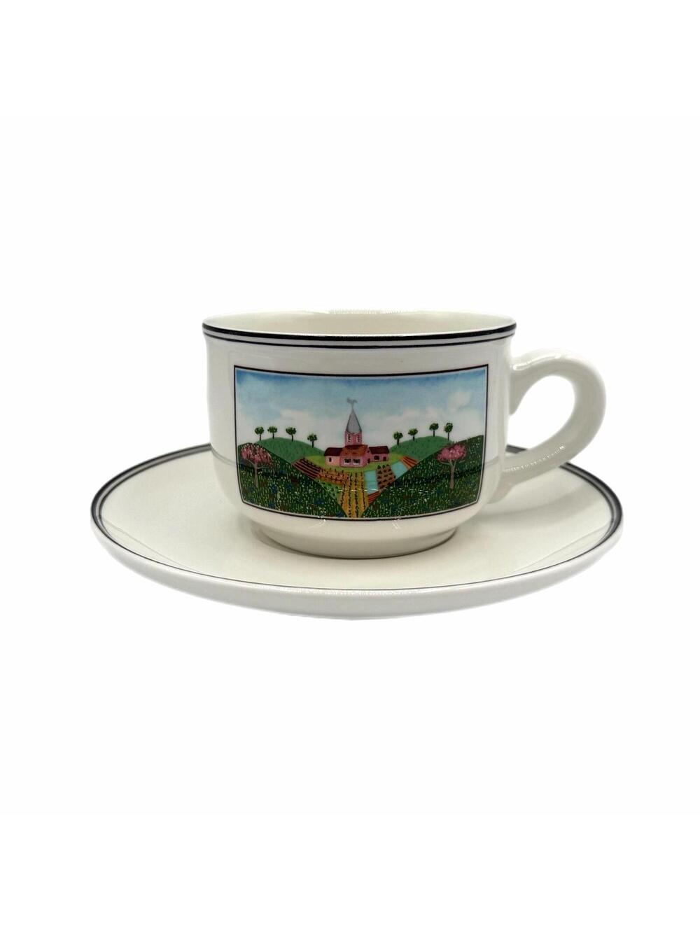 Villeroy & Boch Design Naif Cup Farm House Flat Cup + Saucer Set – Teacup